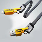 4-in-1 Fast Charging USB Cable — Type-C, Micro-USB & Lightning
