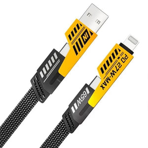 4-in-1 Fast Charging USB Cable — Type-C, Micro-USB & Lightning