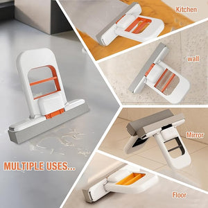 Portable Hand-Free Mini Mop - Foldable One-Hand Squeeze Cleaner
